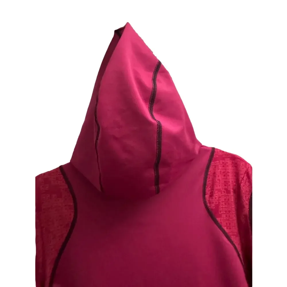 UNDER ARMOUR Pink Black Geometric coldgear Fitted Pullover Hoodie Size XL - Picture 8 of 9